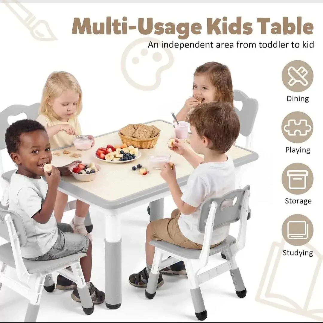 Multi-Usage Kids Table and 4 Chair Set