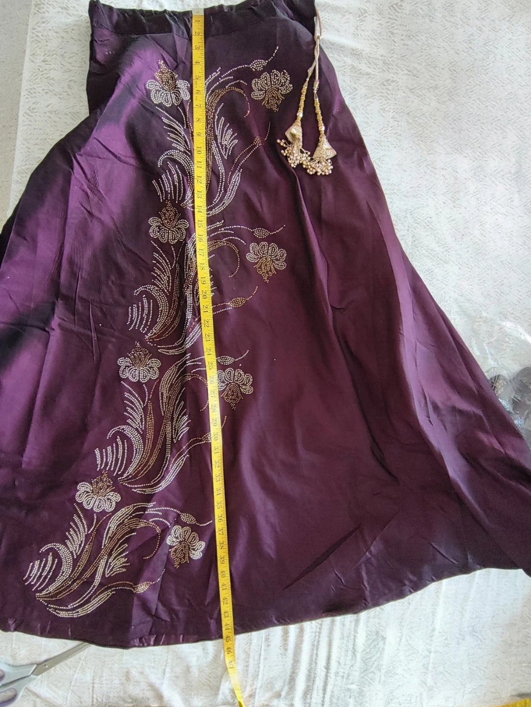 Purple Beaded Blouse and Skirt Set - photo 2