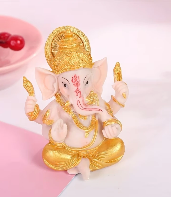 (BRAND NEW) Brass Ganeshji Bhagwan Statue - Golden-Tone