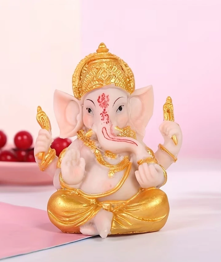 (BRAND NEW) Brass Ganeshji Bhagwan Statue - Golden-Tone - photo 2
