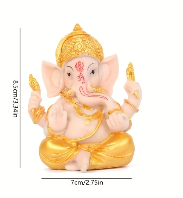 (BRAND NEW) Brass Ganeshji Bhagwan Statue - Golden-Tone - photo 3