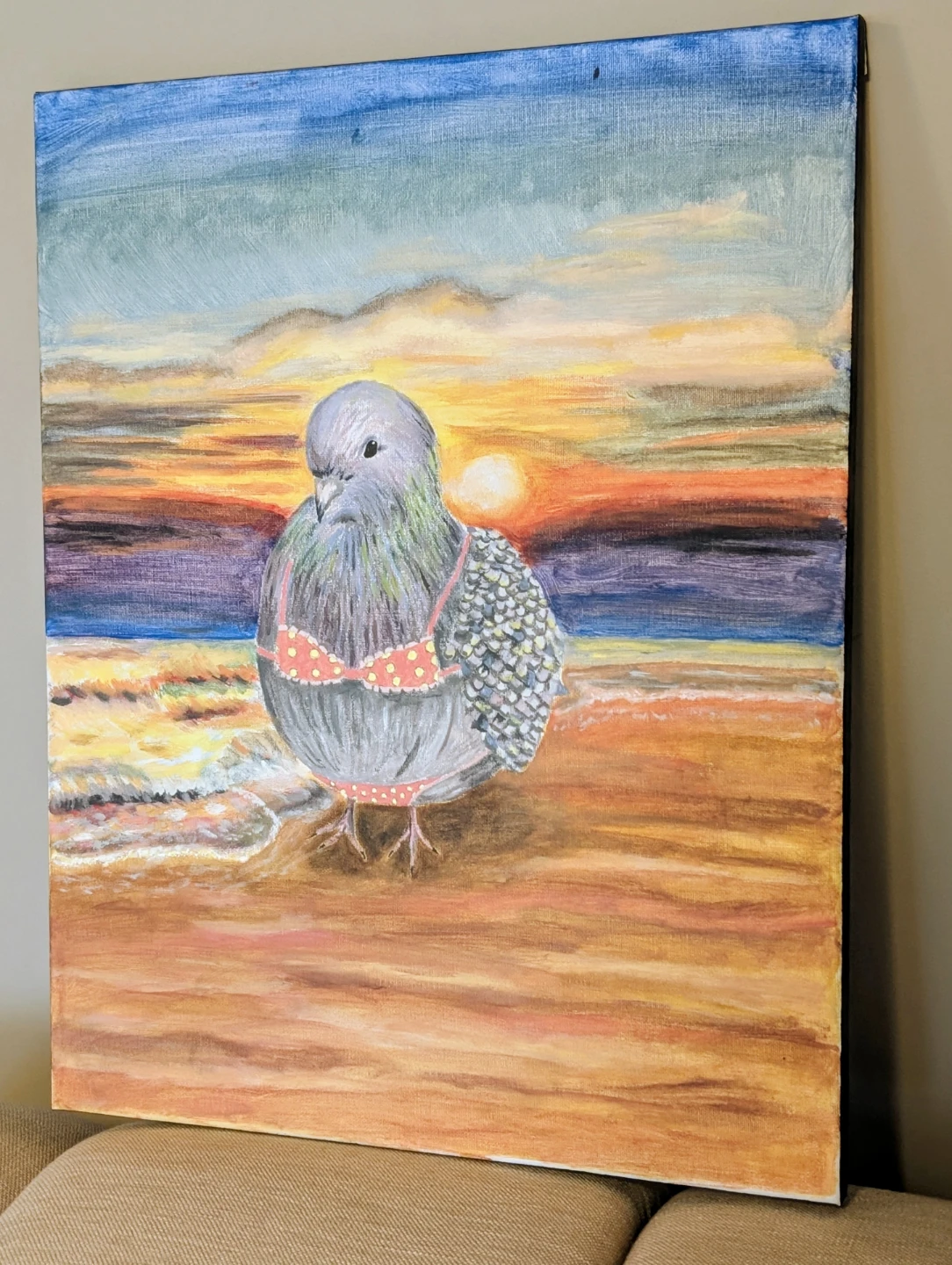 Acrylic Pigeon Painting