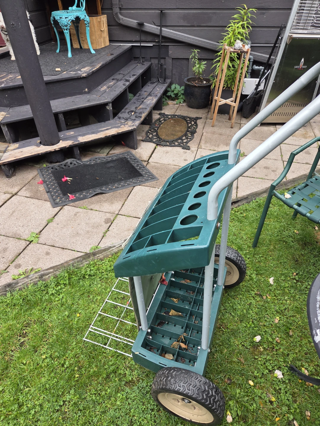 Green Garden Tool Cart with Wheels - photo 2