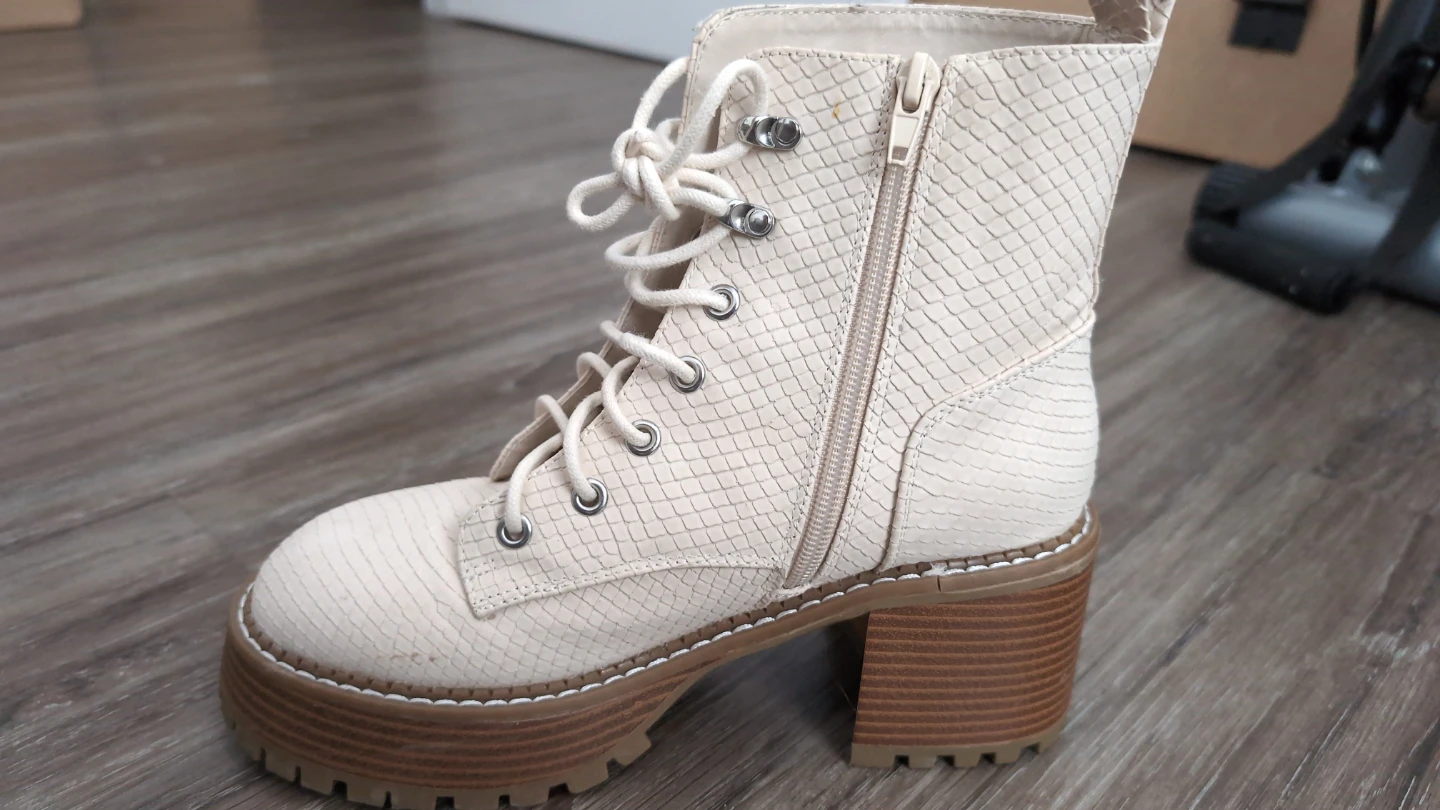 IVORY SNAKE Combat Boots - photo 2