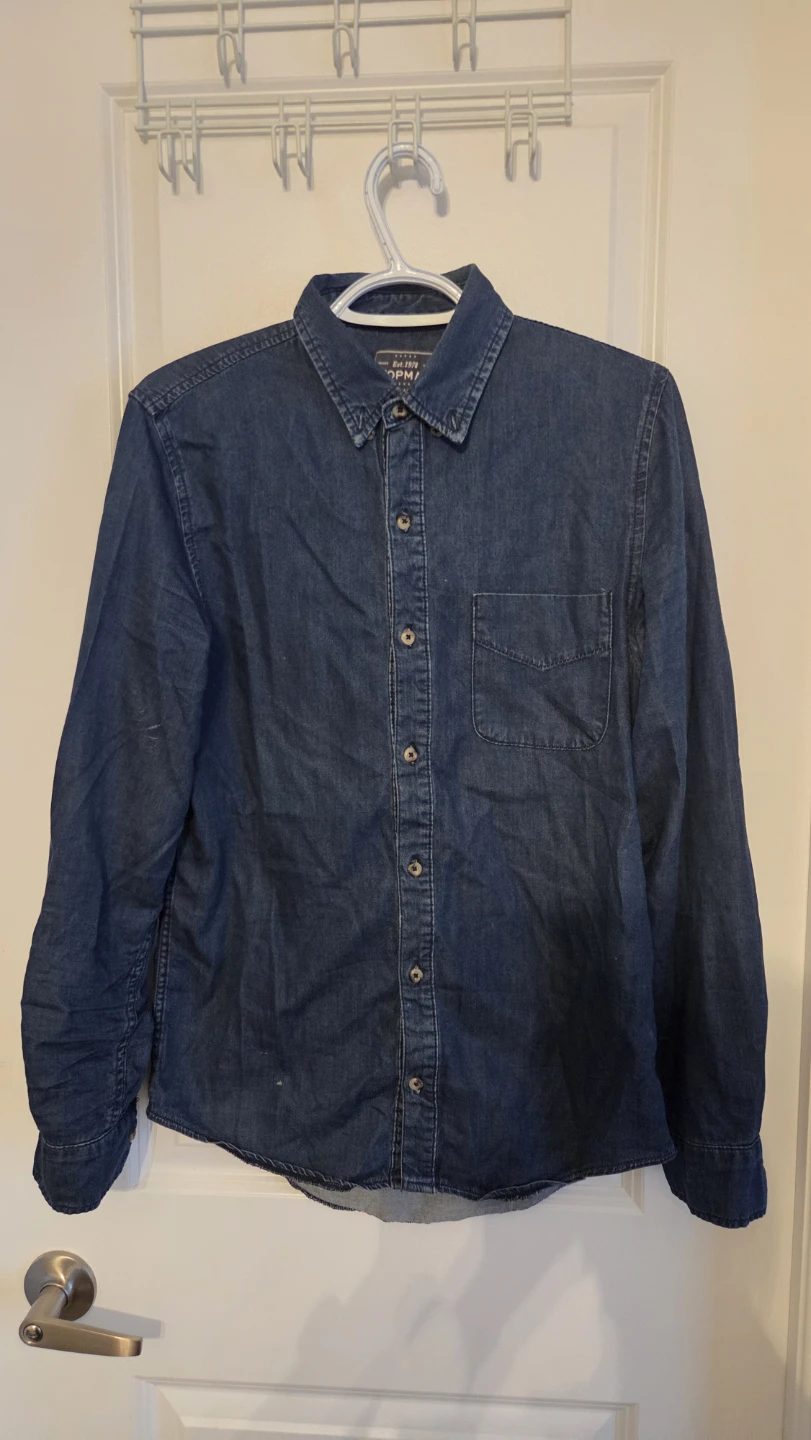 Topman Classic Fit Denim Shirt - Size S