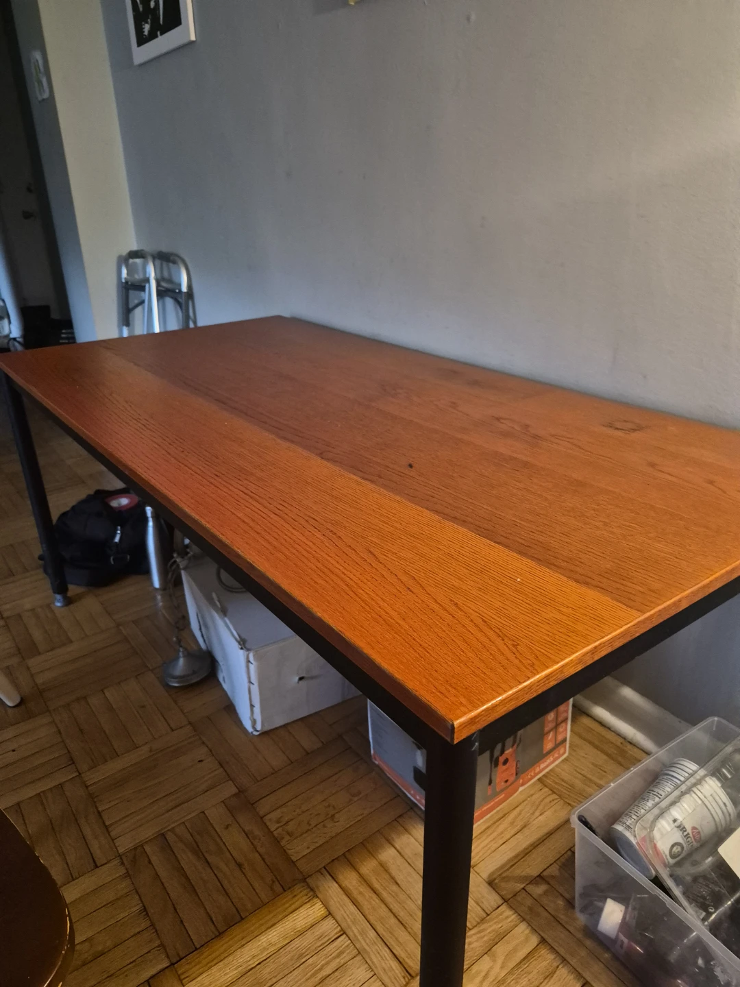 Wooden Top Desk with Black Legs