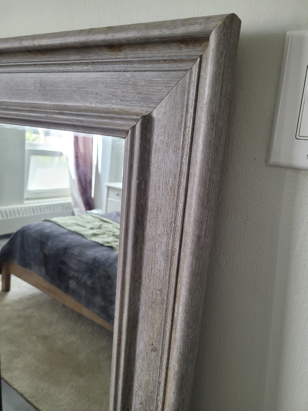 Floor Length Mirror with Grey Wooden Frame - photo 2