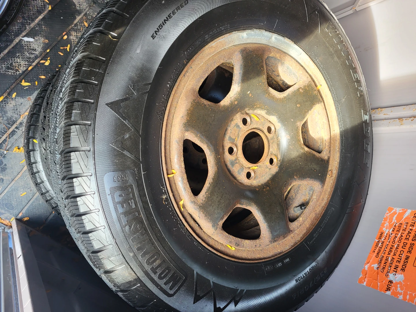 !Four Motomaster winter tires. Size is 235/70R16.