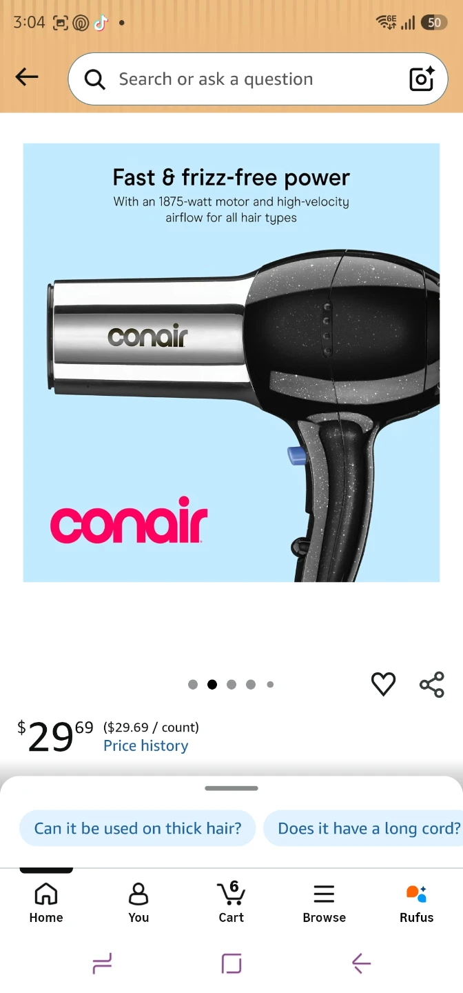 Conair 1875 Watt Powerful Hair Dryer - photo 2