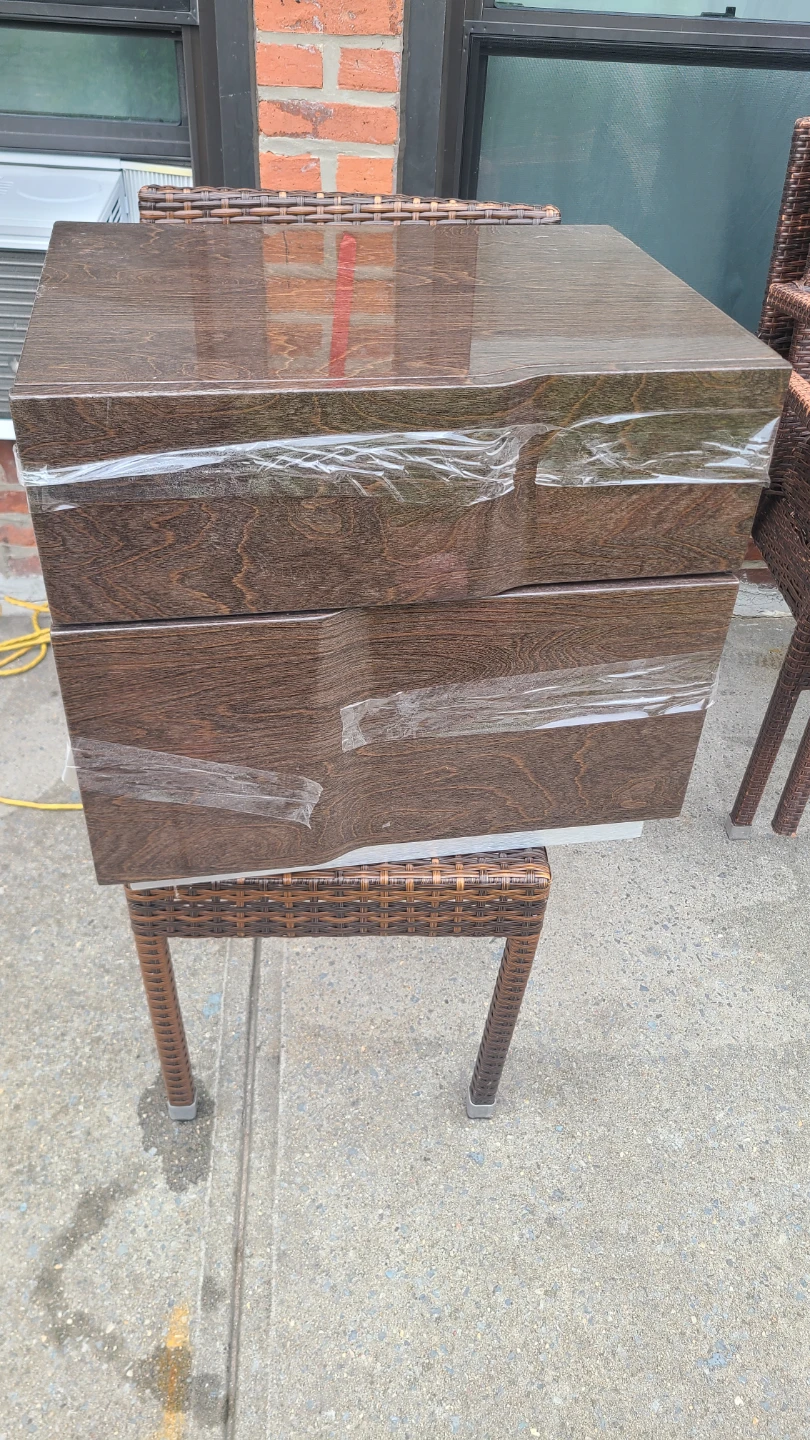 Brown Wood Grain 2-Drawer Nightstand/End Table - photo 3