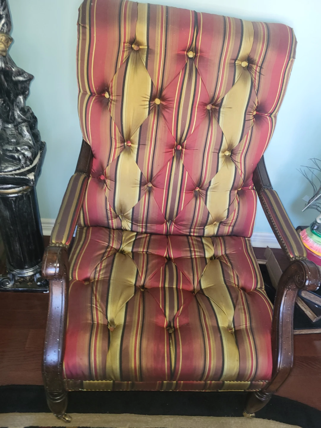 Striped Tufted Accent Chair