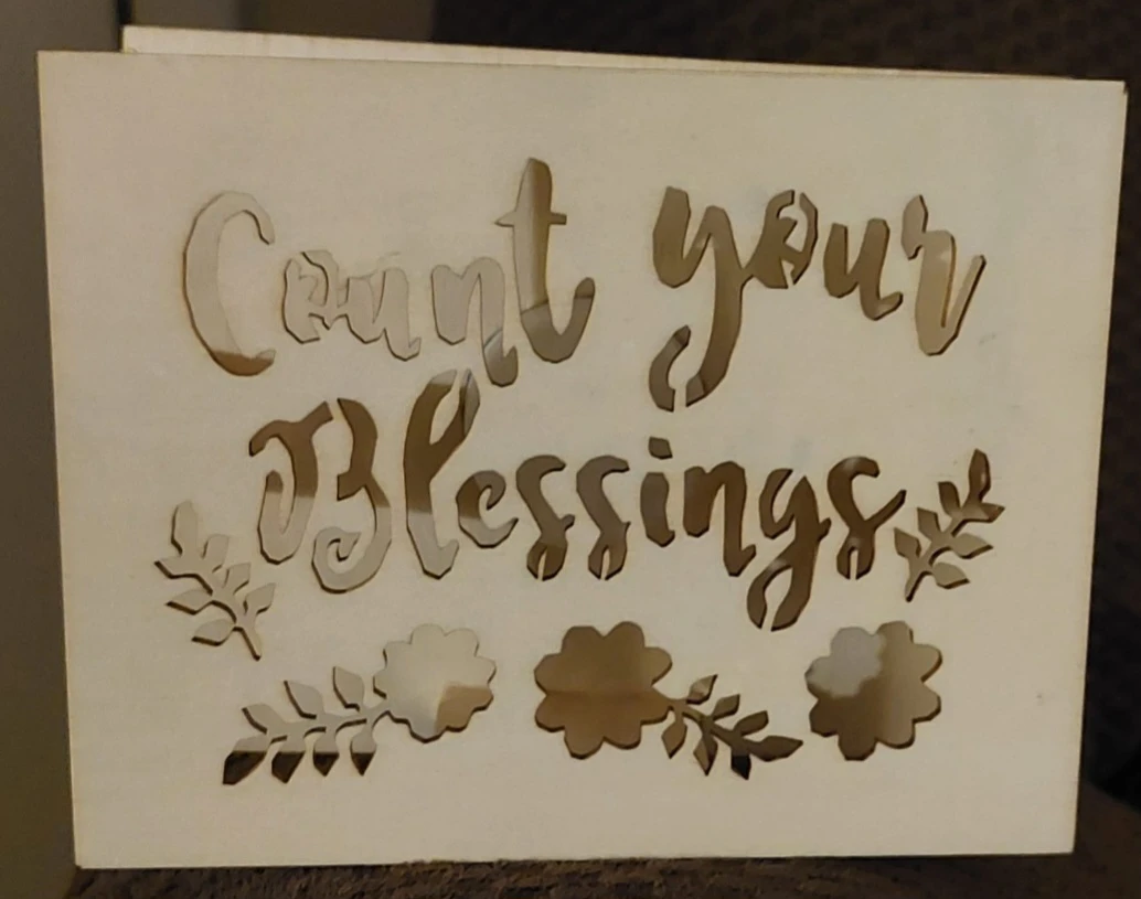 Wooden "Count your Blessings" Sign