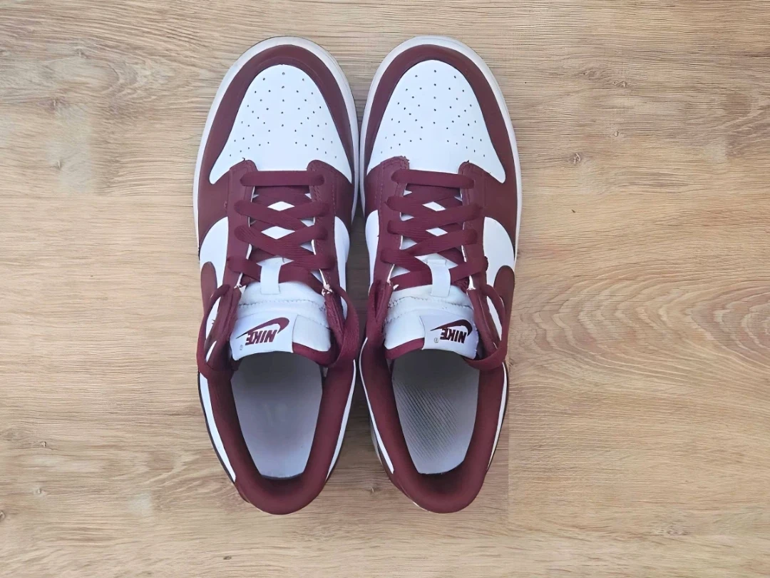 Maroon & White Nike Dunk Lows (6.5Y) – Lightly Worn