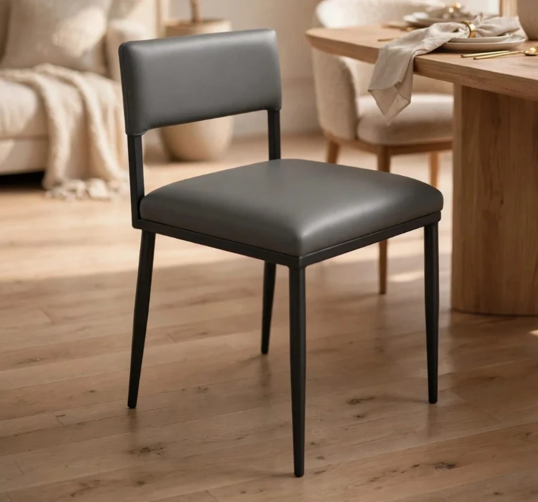 Grey Faux Leather Dining Table set - photo 3
