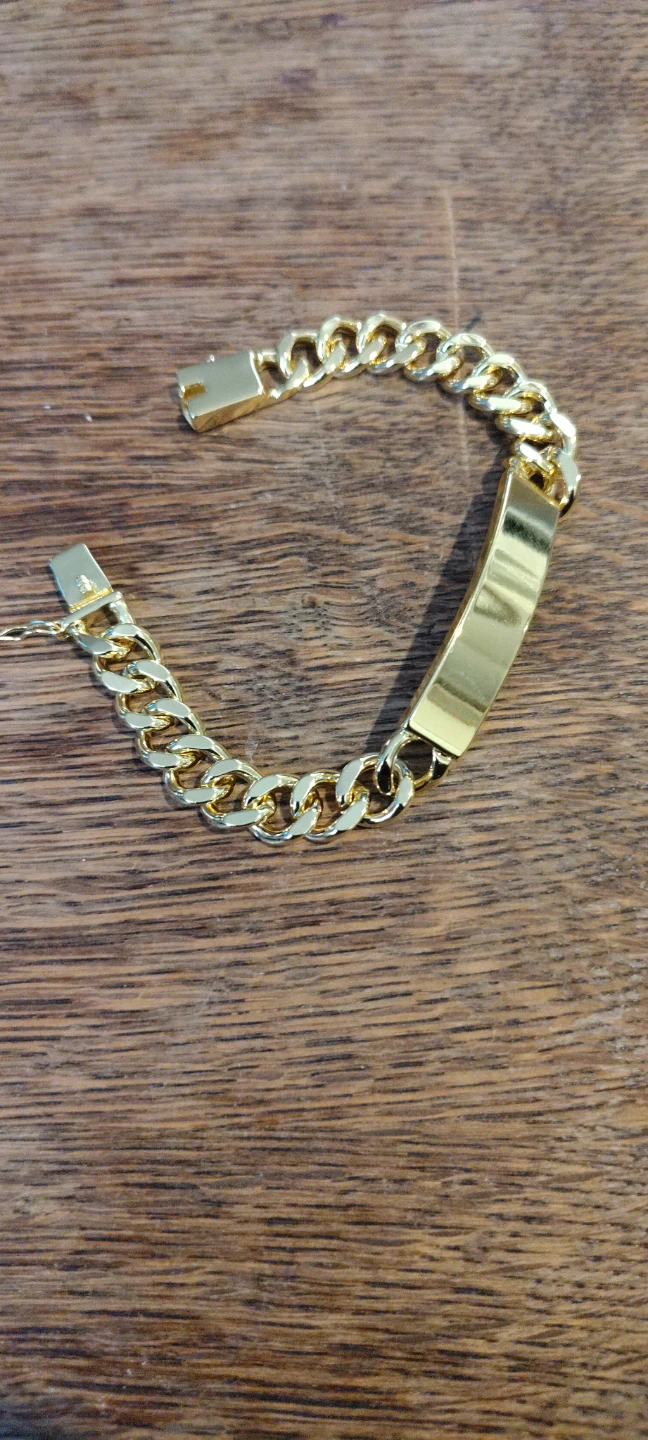 Gold color Chain ID Bracelet 24K - photo 2