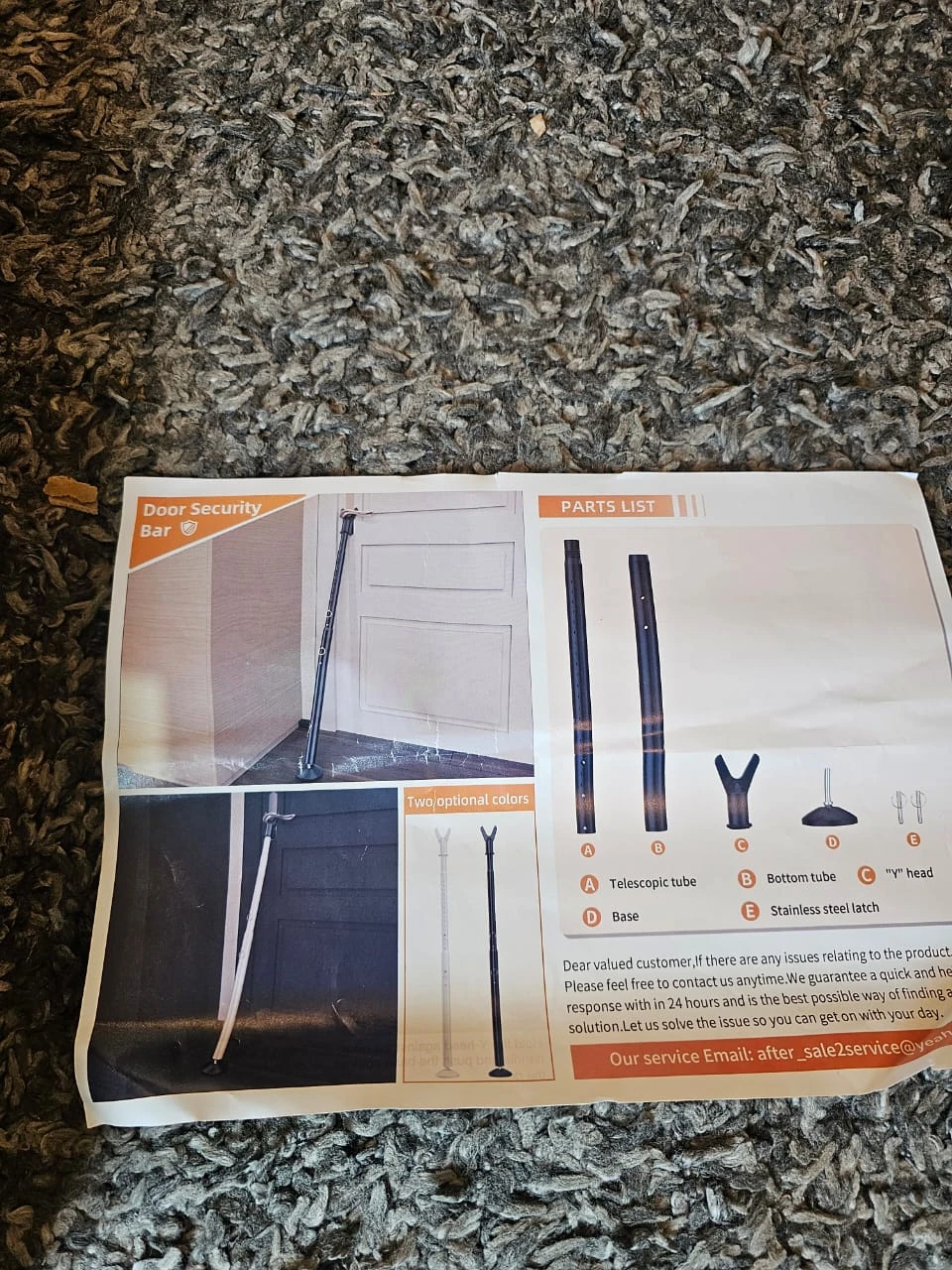 Door Security Adjustable Jammer Bar - photo 2