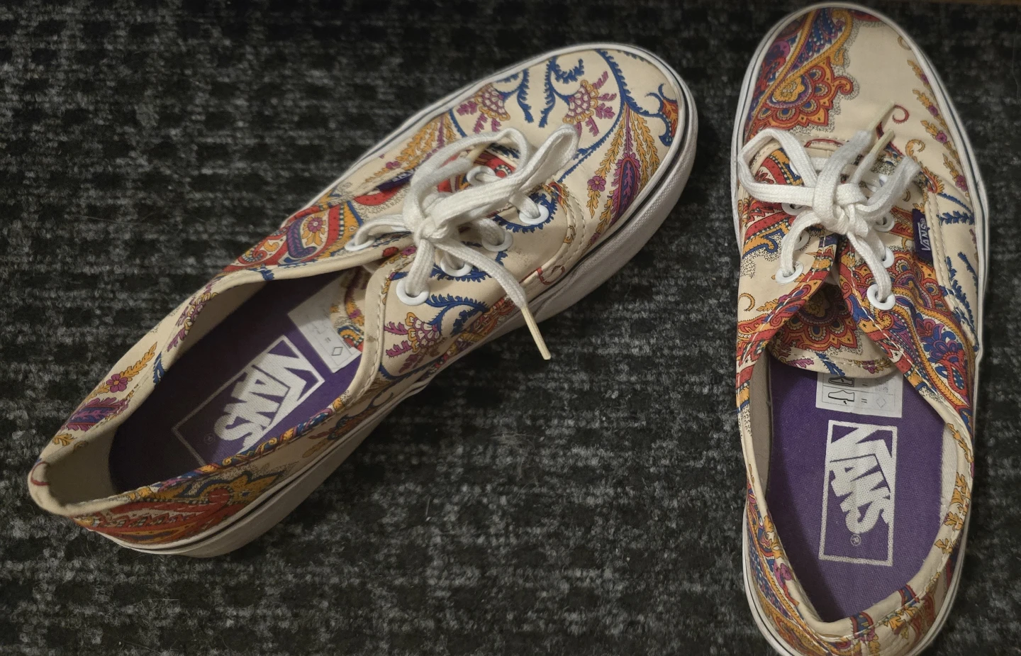 Vans Authentic Paisley Cream/Blue/Red Shoes Size 6 Women's - photo 2