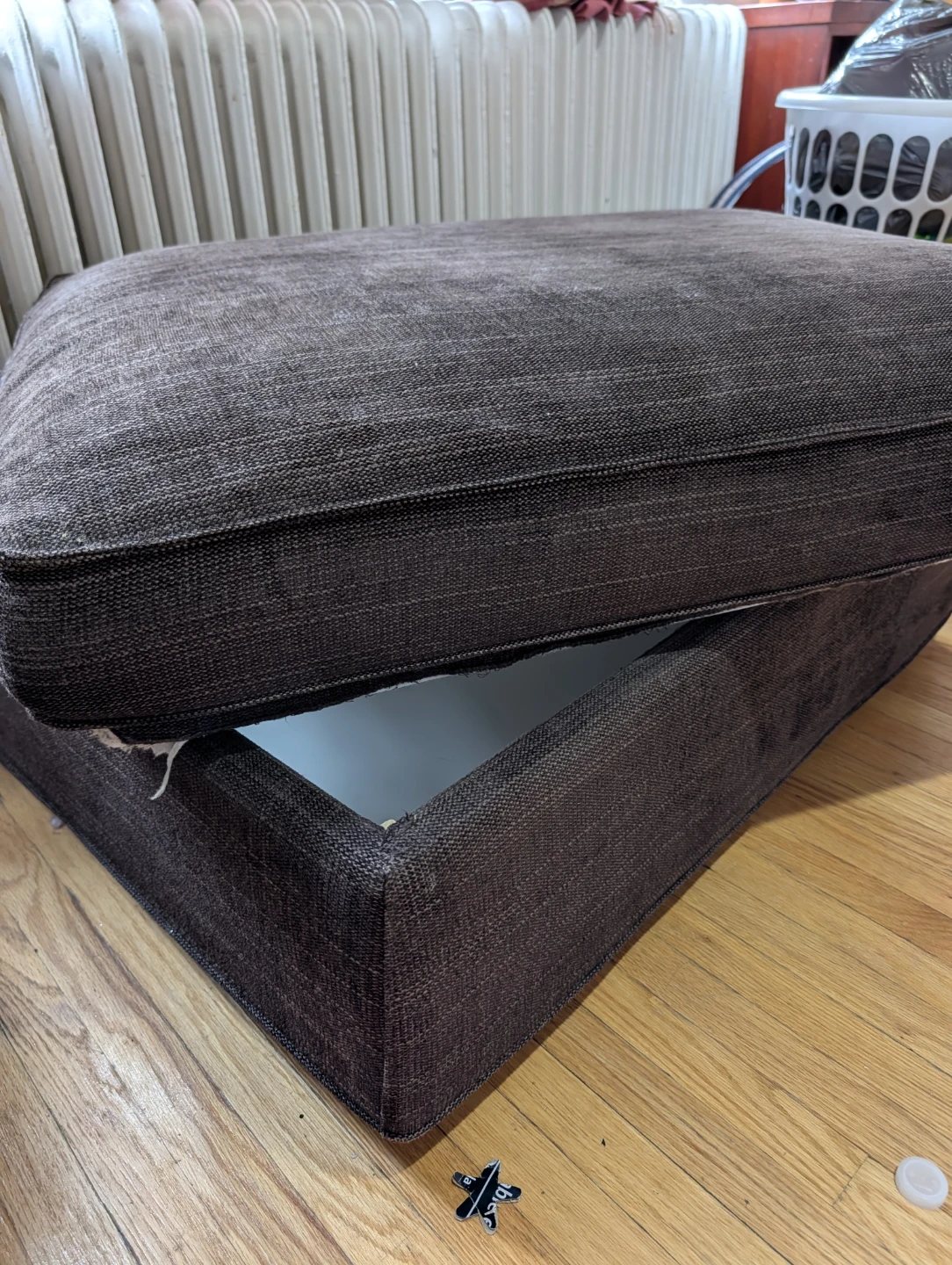 Dark Brown Storage Ottoman - photo 3
