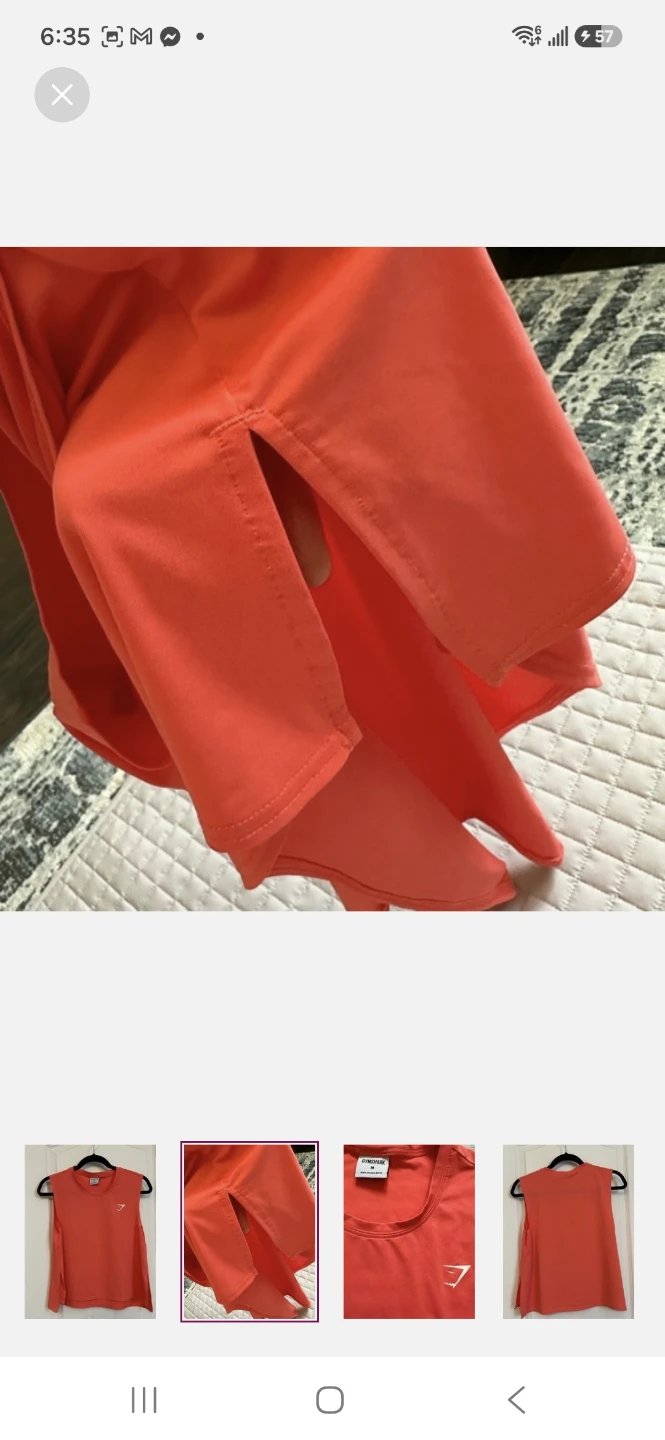 Gymshark Sleeveless Tank Top Coral Size M - photo 3