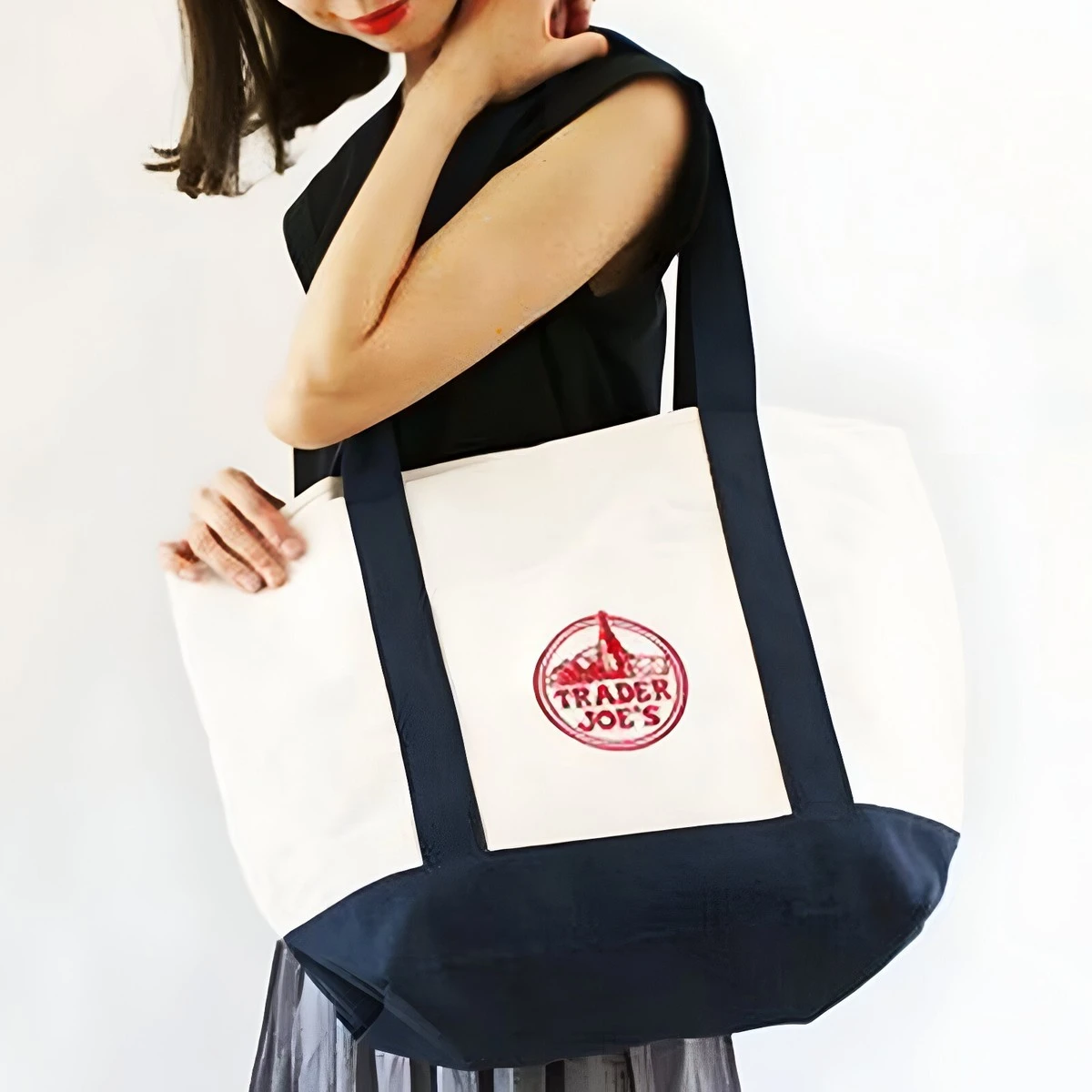 Trader joe's full size canvas tote bag