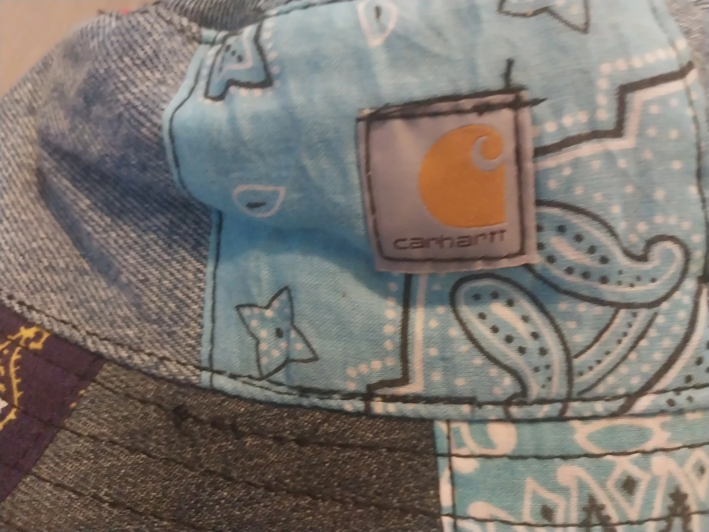 Upcycled Carhartt Patchwork Bucket Hat - photo 2