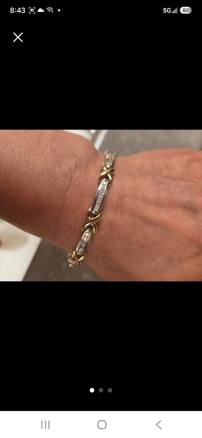 Sterling silver gold accent Tennis Bracelet