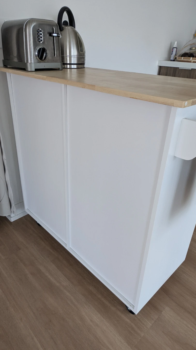 White Rolling Kitchen Island / Cart – Like New - photo 4