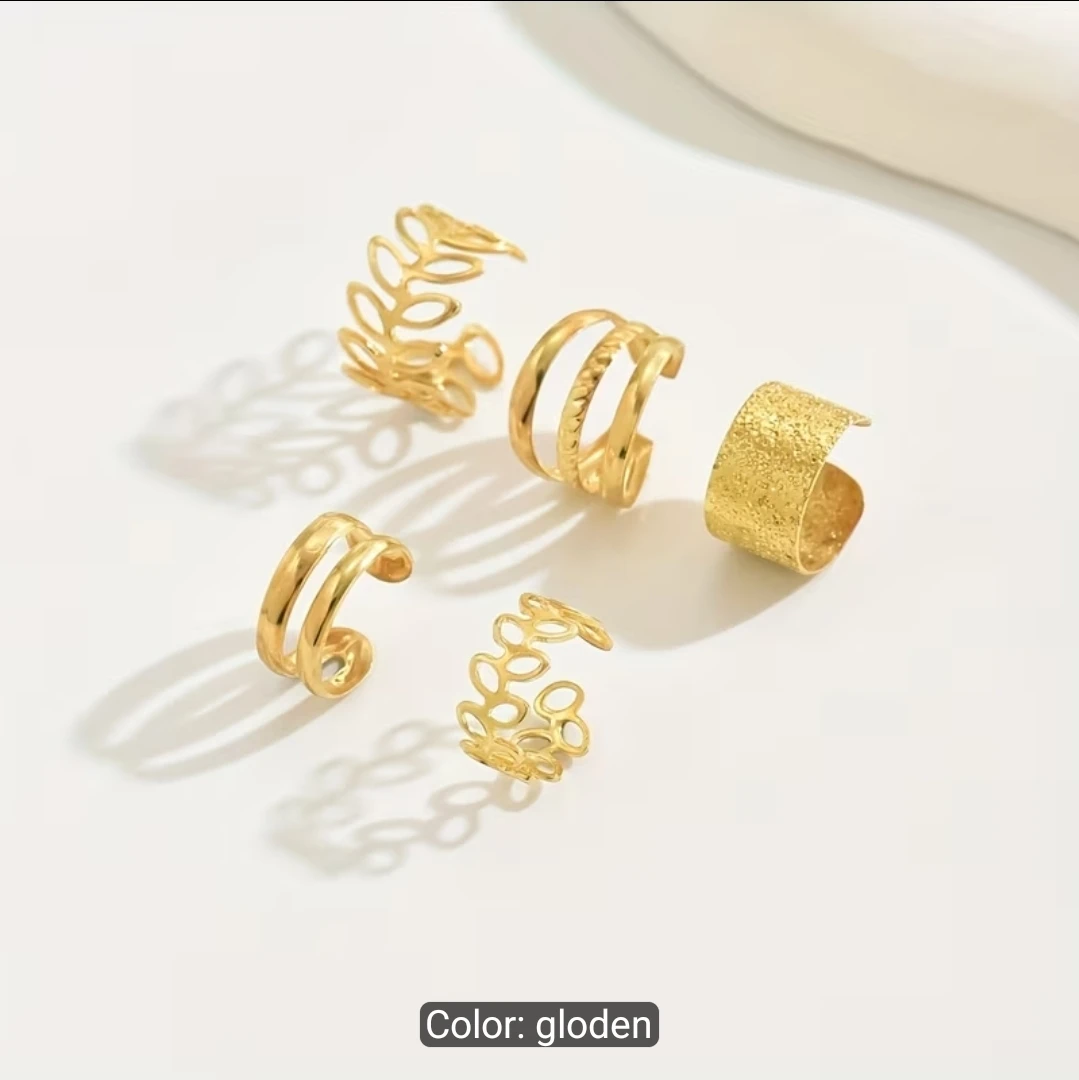 gold-tone ear cuffs