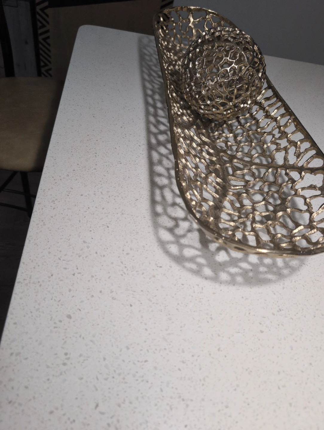 Decorative Metal Tray with Orb