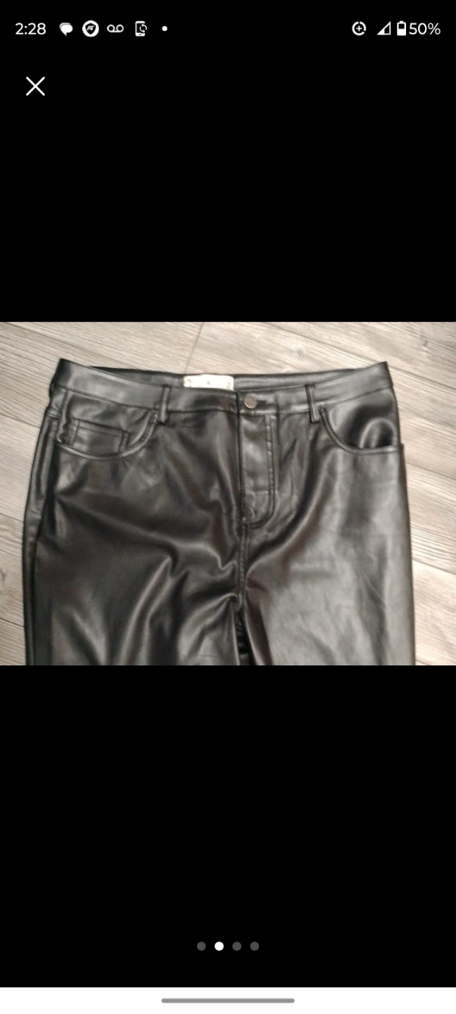 Fabletics Black Faux Leather Pants Size 2X