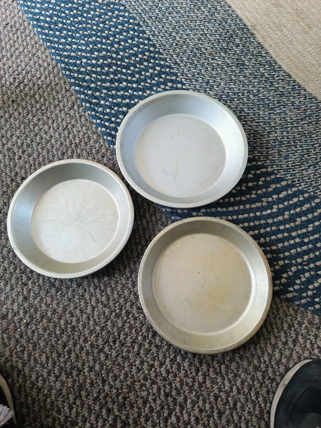 Mirror Pie Pans 2 are 8 x 1 1/4 one 9 x 1 1/4