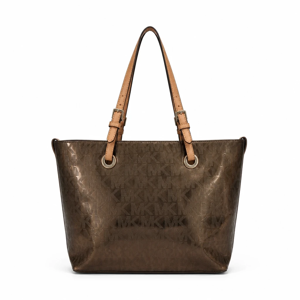 Michael Kors "MK" Monogram Tote Bag - Bronz Sunmetal - photo 2