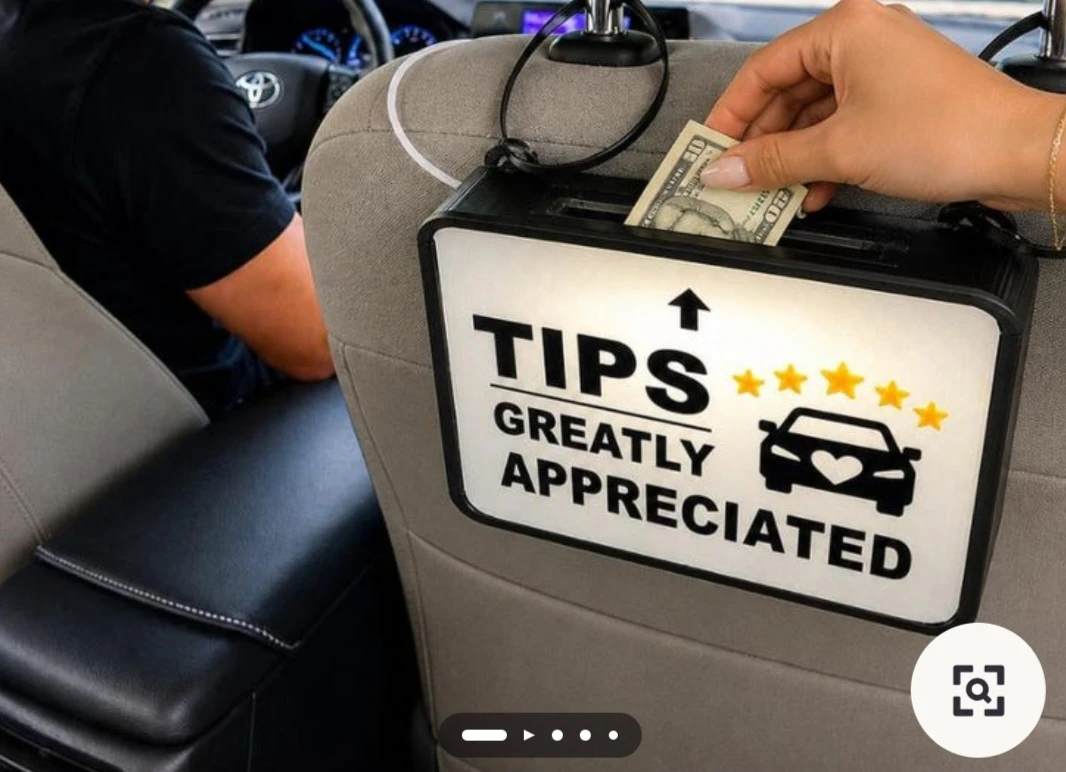 Car Tip Box Sign for Uber and Lyft Driver
