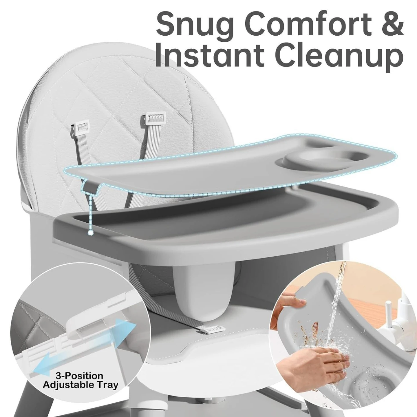 New<> Grey Convertible High Chair with Tray - photo 4