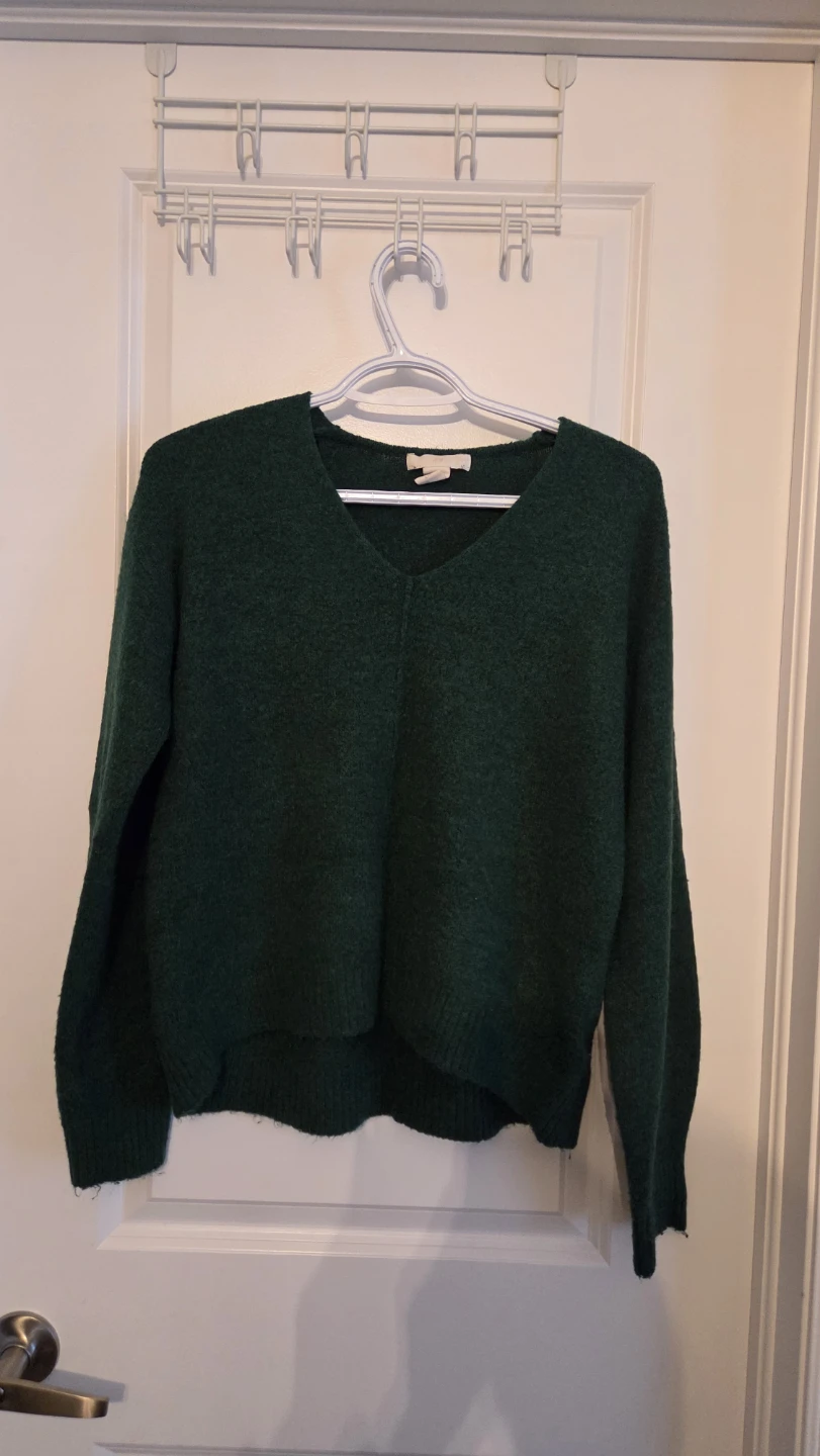Green V-Neck Sweater