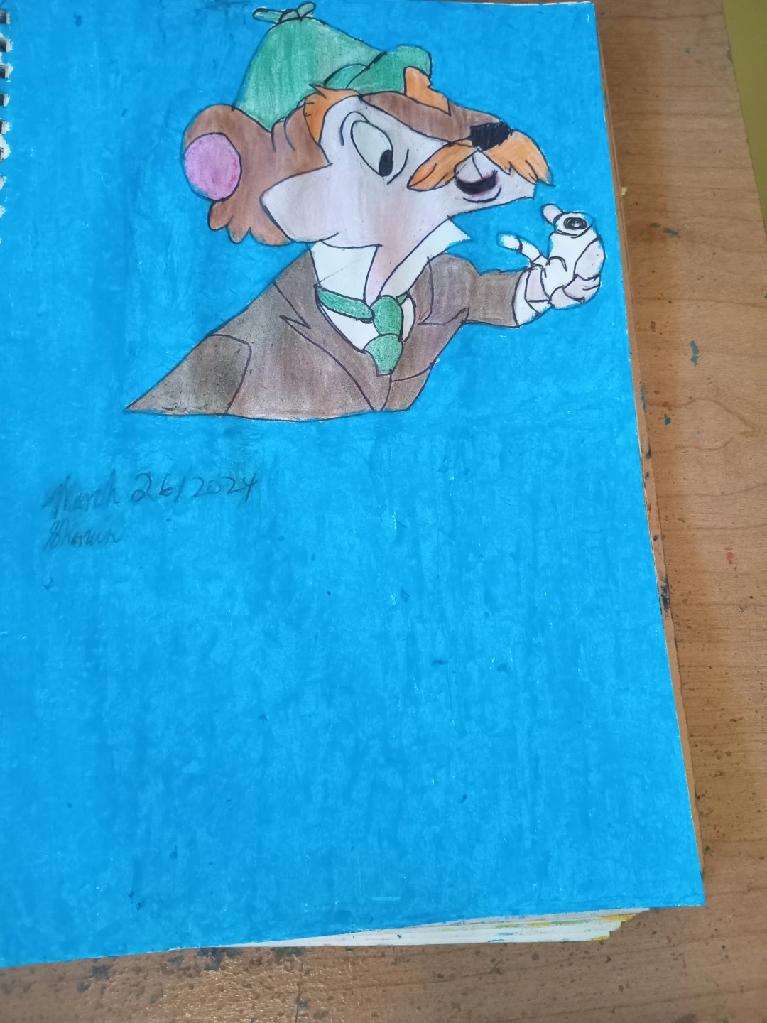 MOUSE DETECTIVE  DRAWING BY CUSTOM ARTIST SHERWIN - photo 3