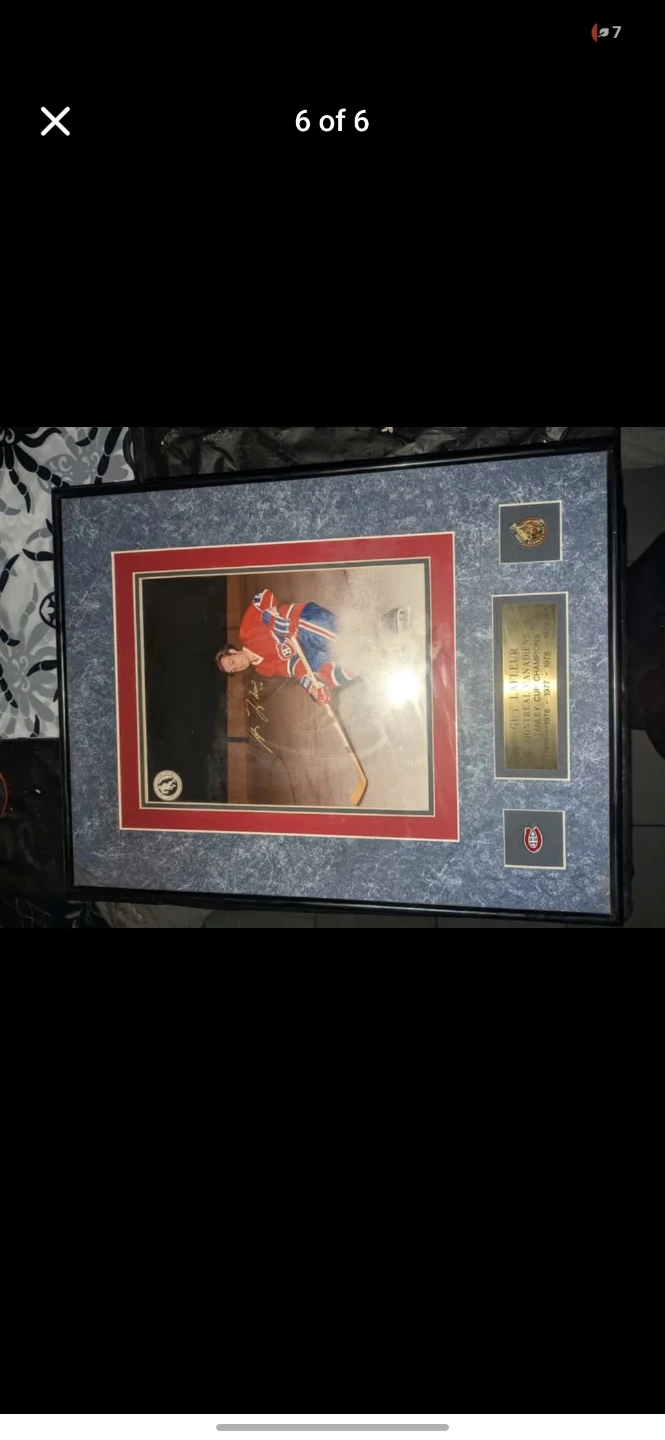 Framed Guy Lafleur Autographed Photo