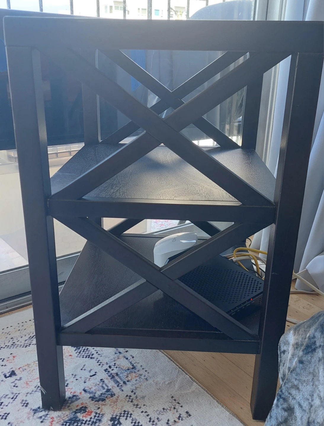 Dark Wood 3-Shelf Side Table