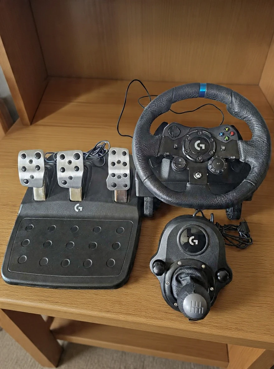Logitech G923 Racing Wheel, Pedals, and Shifter Bundle