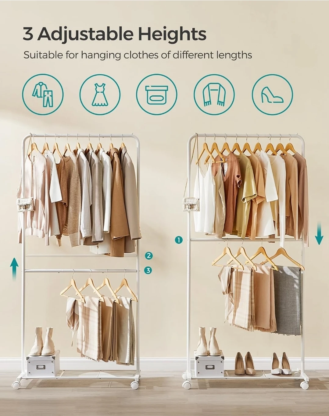 SONGMICS White Metal Garment Rack - photo 2