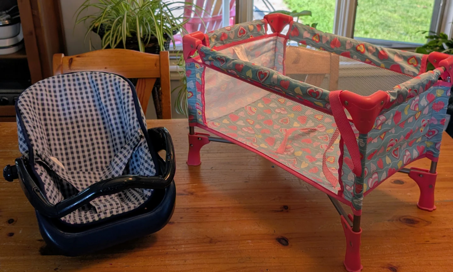 Doll Crib and Car Seat