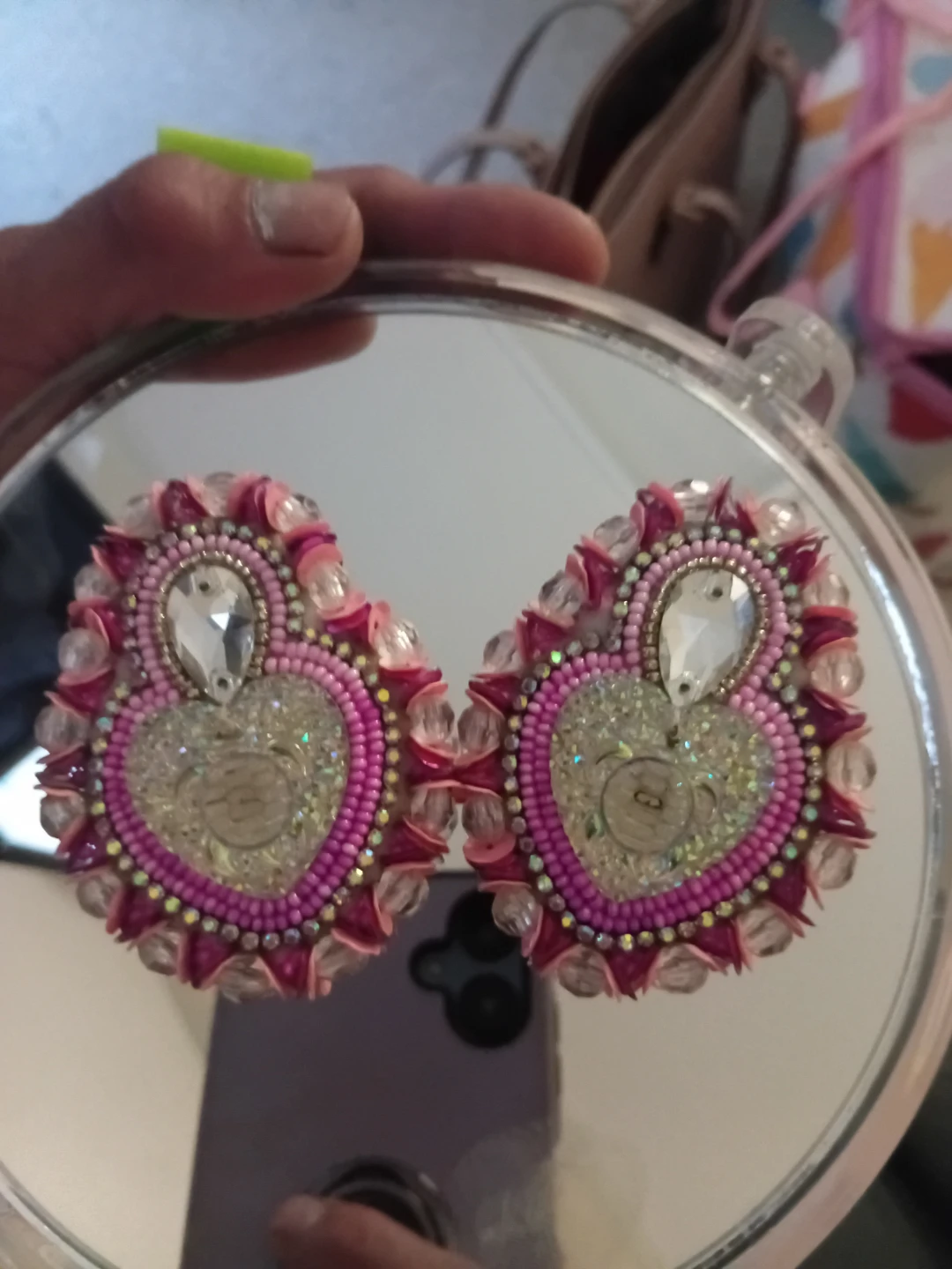 Beaded Heart Earrings