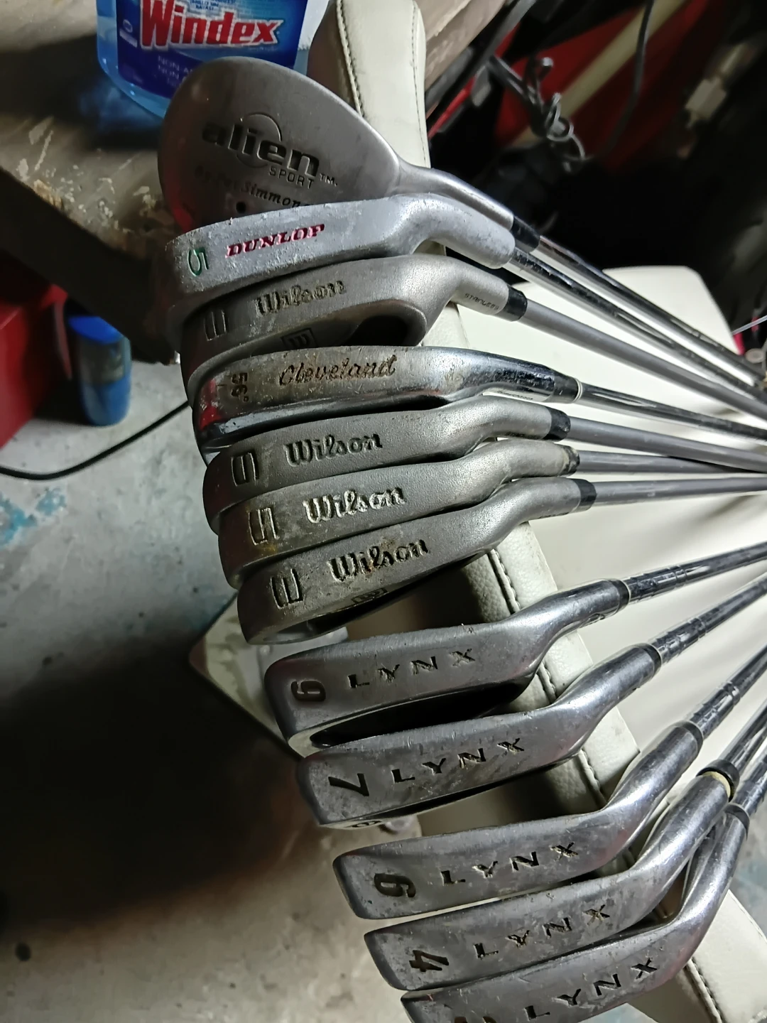 Assorted Golf Clubs - Alien, Dunlop, Wilson, Cleveland, Lynx