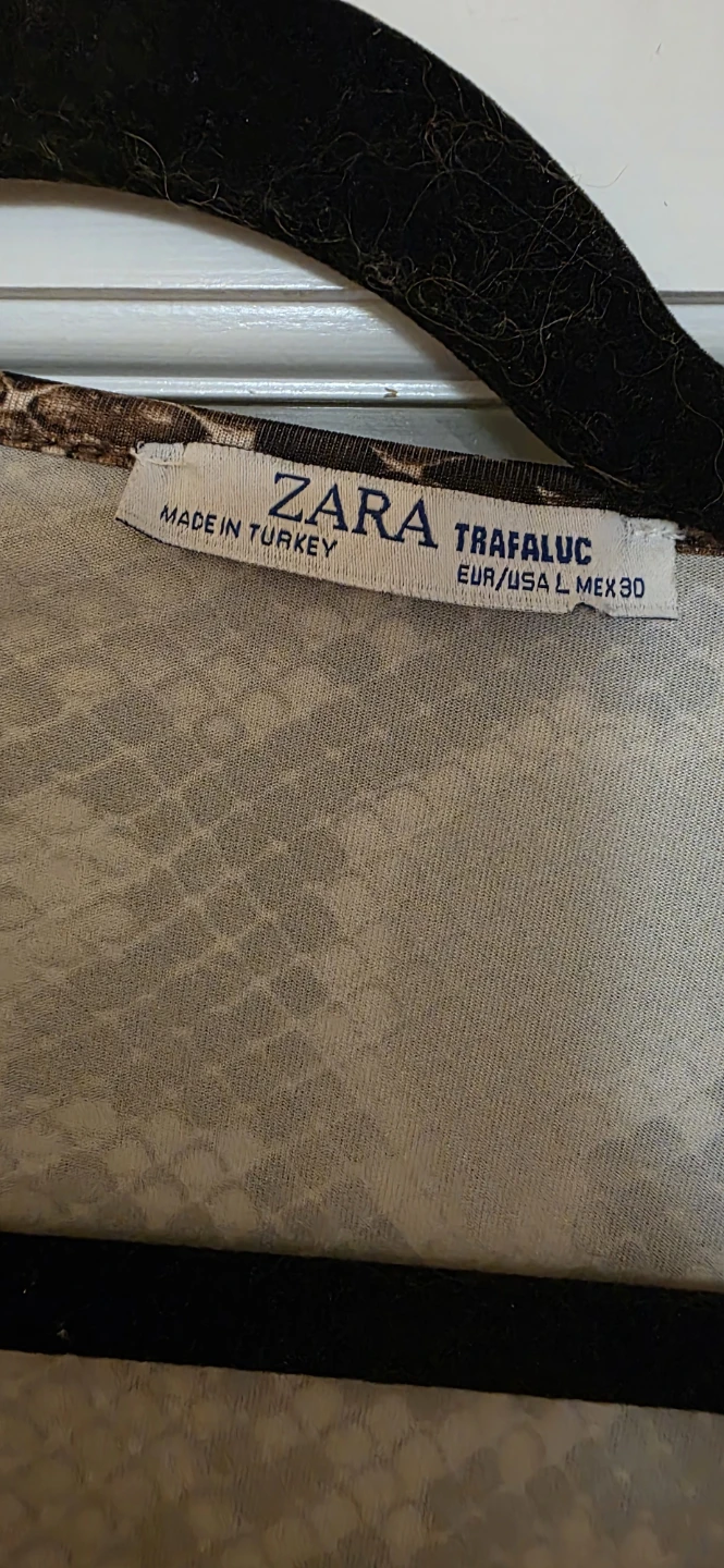 ZARA Snakeskin Print Long Sleeve Bodysuit - Size L - photo 2