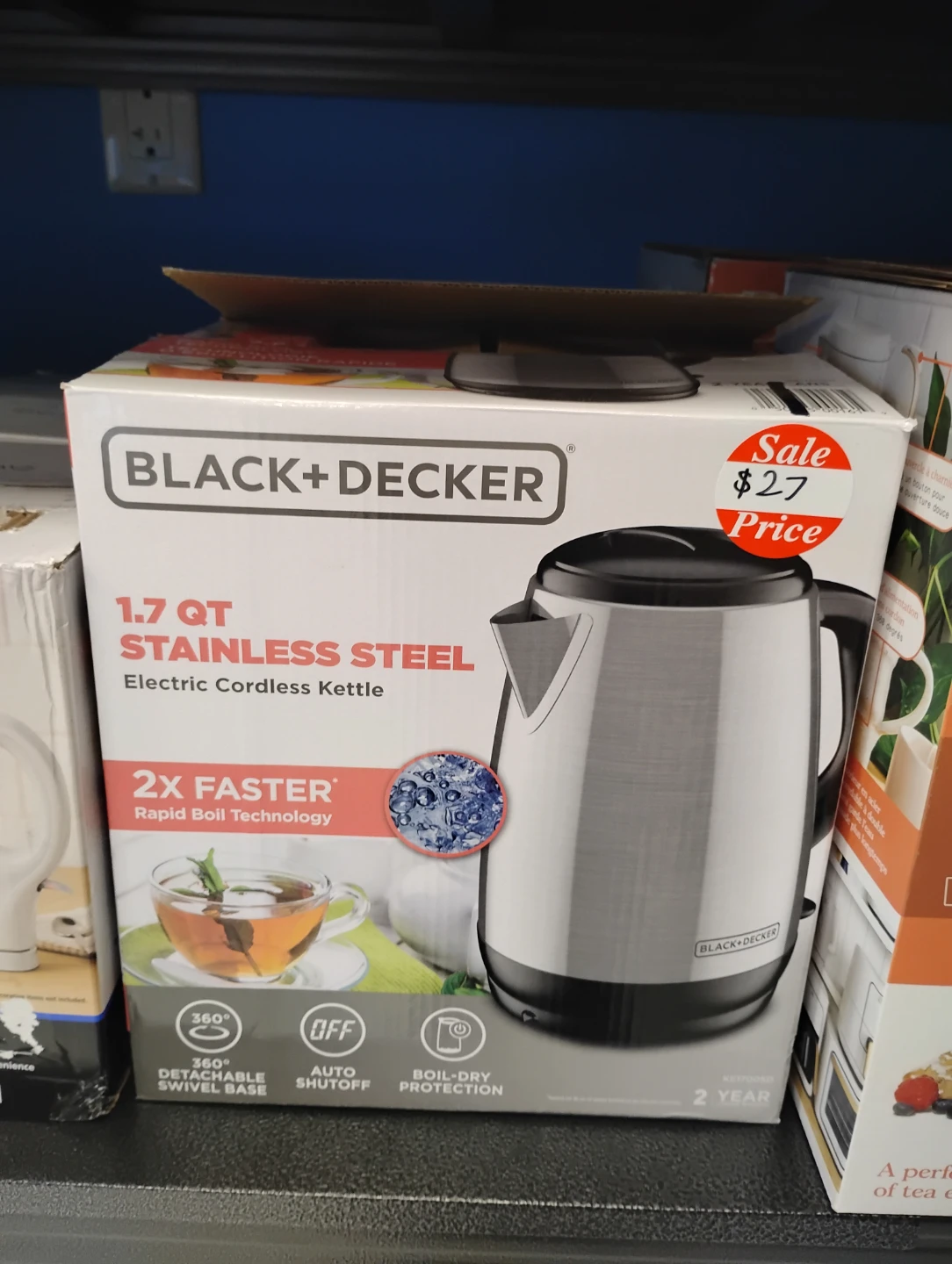 Black+Decker 1.7 QT Stainless Steel Electric Kettle