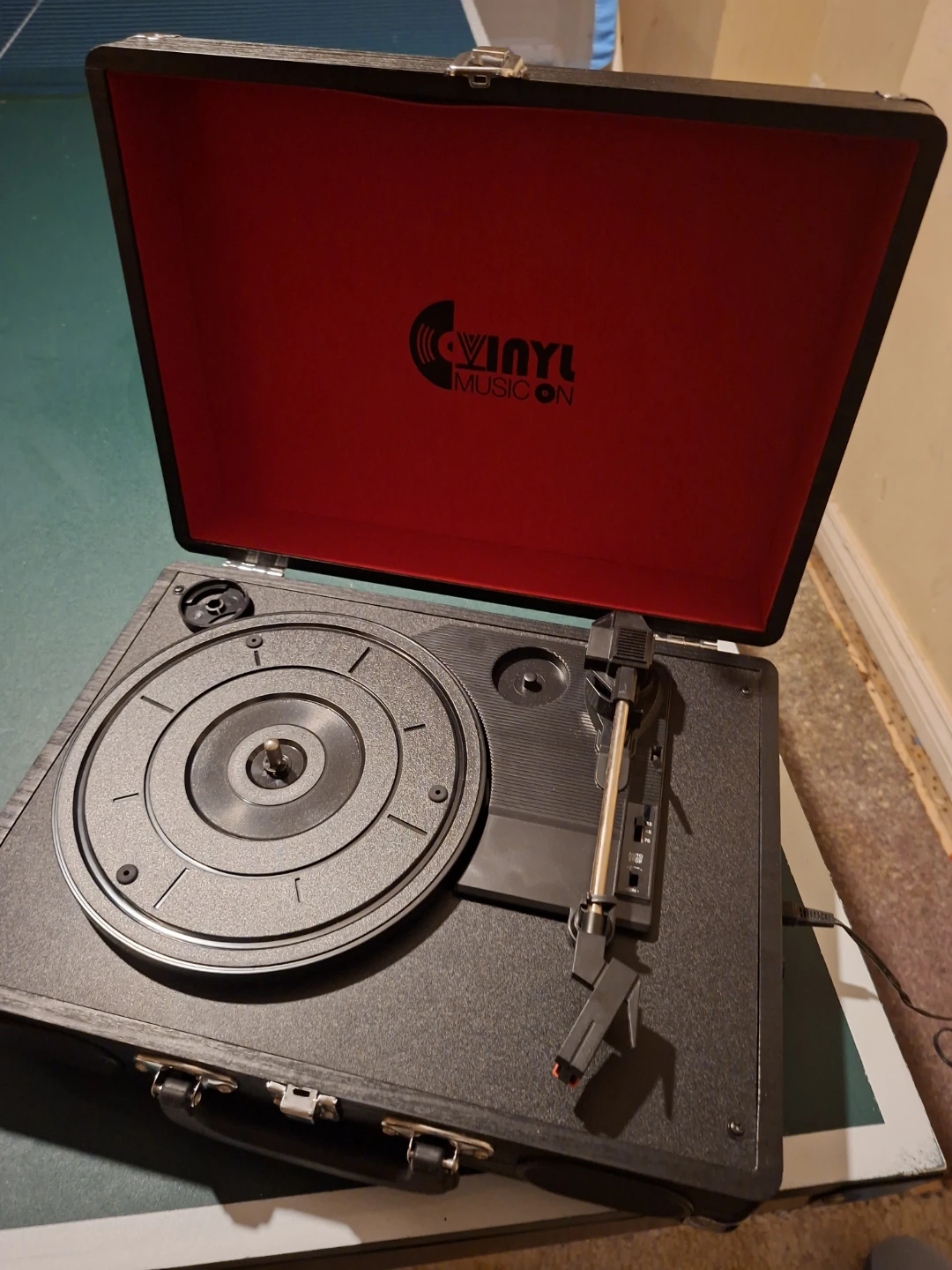 Vinyl Music On Portable Record Player - photo 3