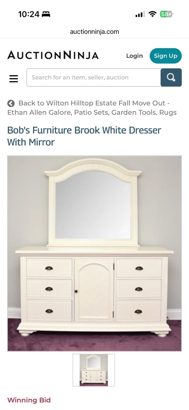 Brook White Dresser with Mirror