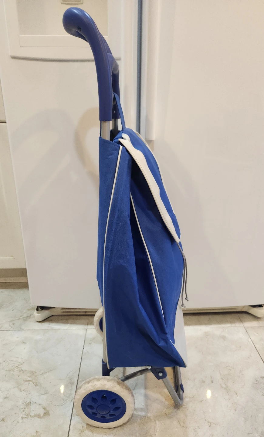 Blue and Grey Rolling Shopping Cart - photo 3