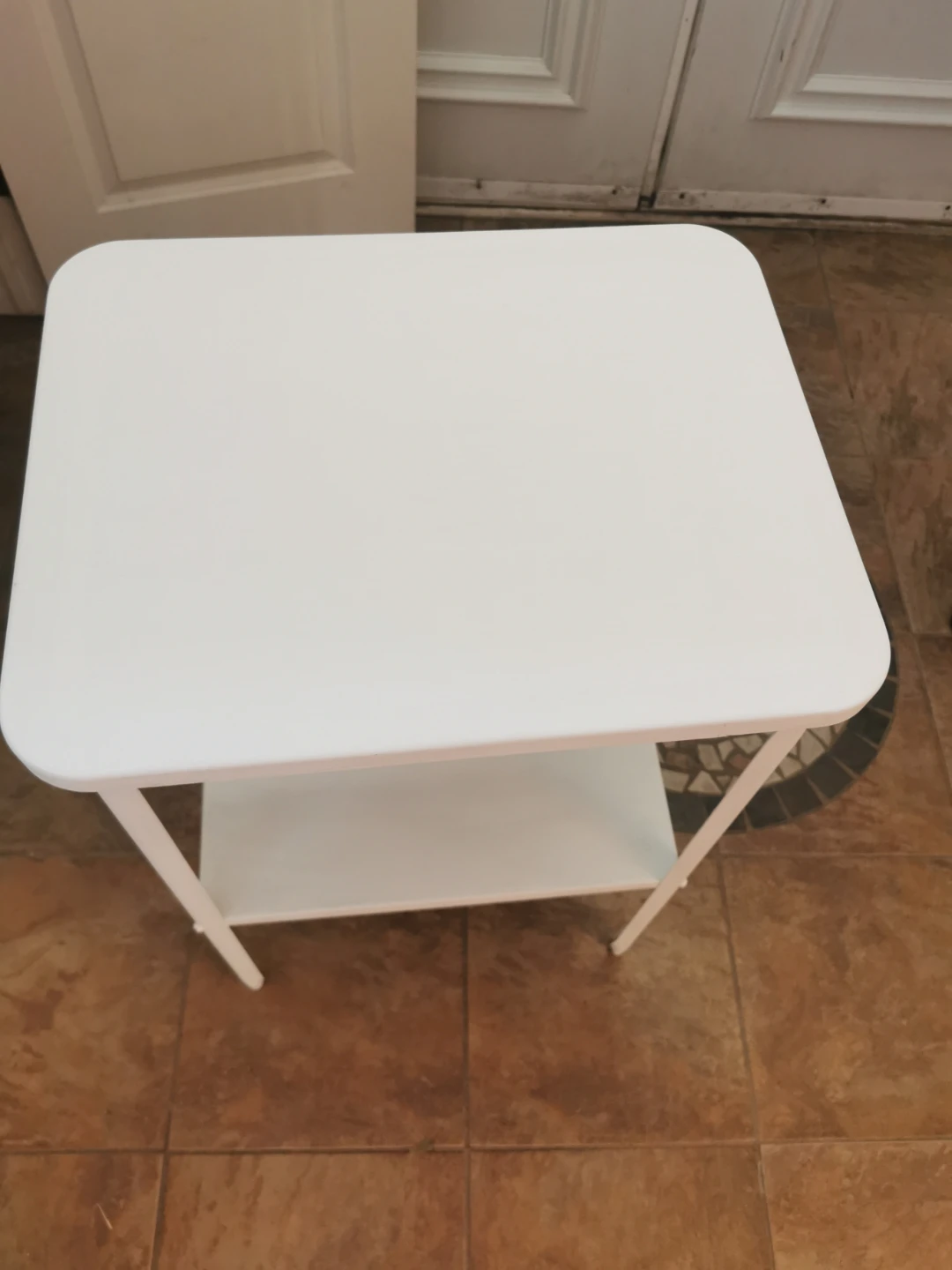 White Two-Tier Side Table