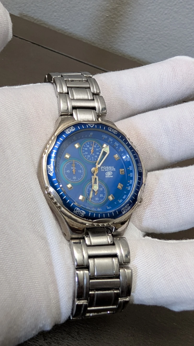 Fossil Blue Chronograph Watch (CH-2282) - Blue Dial Steel - photo 2